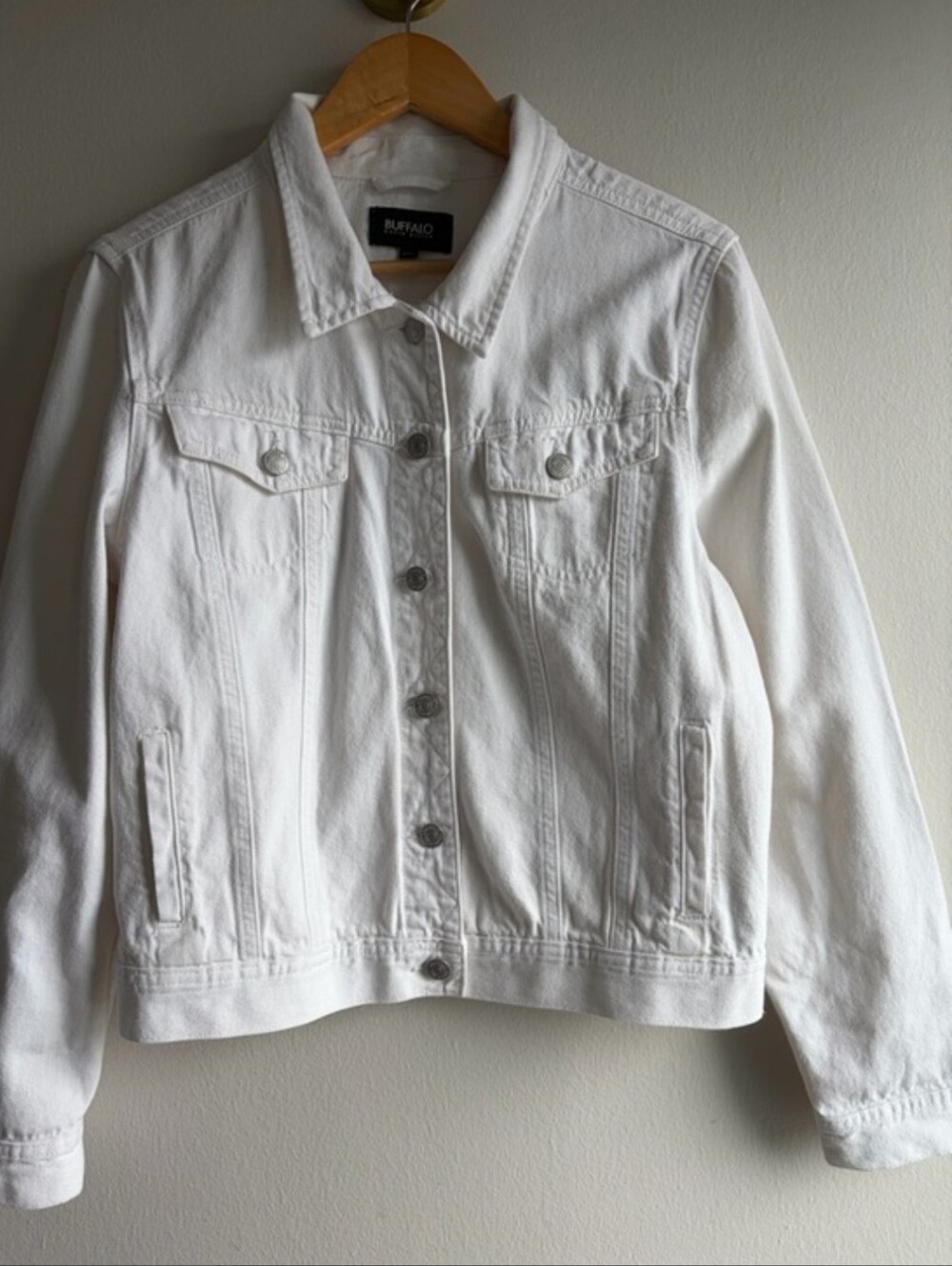 Buffalo David Bitton White Denim Jean Jacket - Women's Button-Front